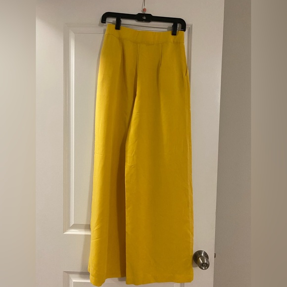 Zara yellow wide leg pants - Picture 2 of 4